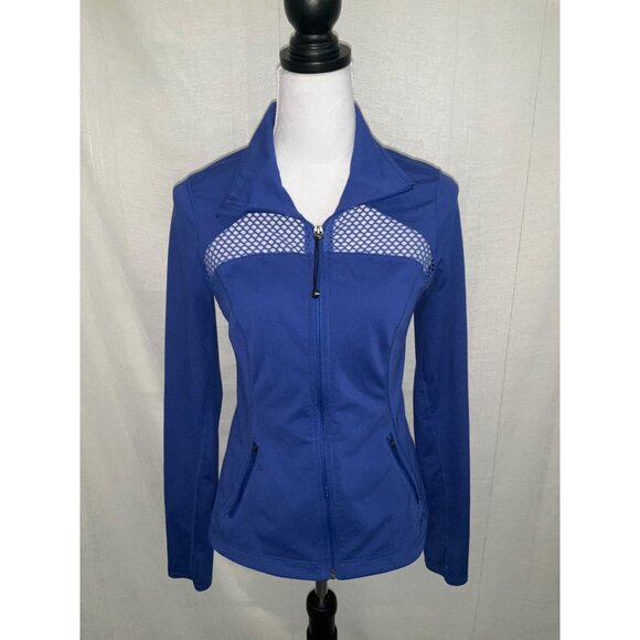 Zella Women's Blue Mesh Ventilated Full-Zip Jacket Medium - Picture 1 of 5
